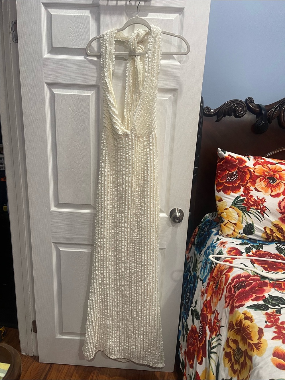Peppermayo Bubble Popcorn knit Cream Maxi Dress by size XS